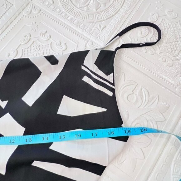 Pretty Little Thing Cowl Neck Maxi Dress Backless Geometric Black White Size 10 - Picture 11 of 12